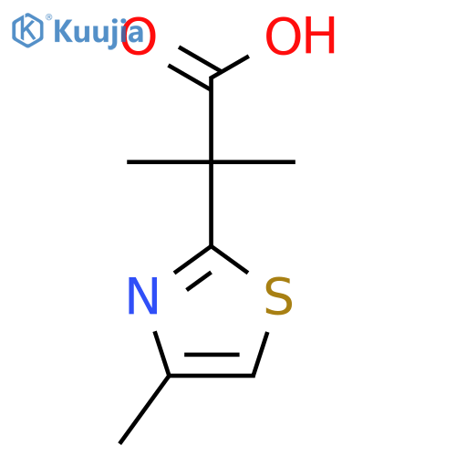 2-Methyl-2-(4-methyl-1,3-thiazol-2-yl)propanoic acid structure