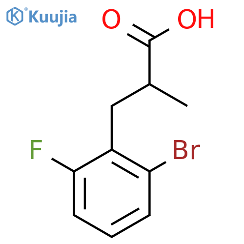 3-(2-bromo-6-fluorophenyl)-2-methylpropanoic acid structure