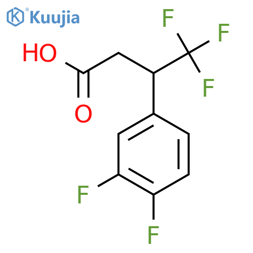 3-(3,4-difluorophenyl)-4,4,4-trifluorobutanoic acid structure