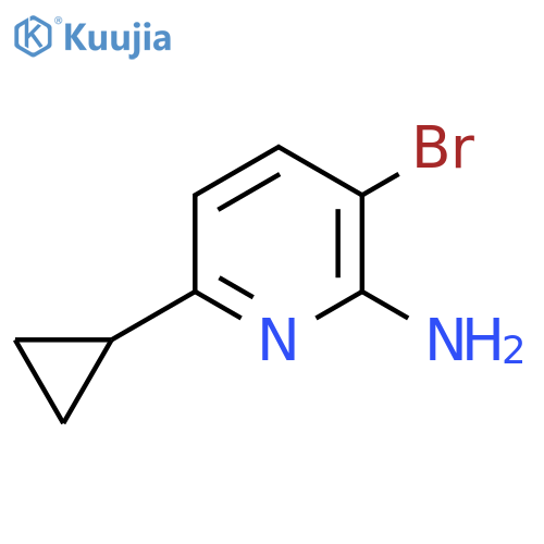 3-bromo-6-cyclopropyl-pyridin-2-amine structure