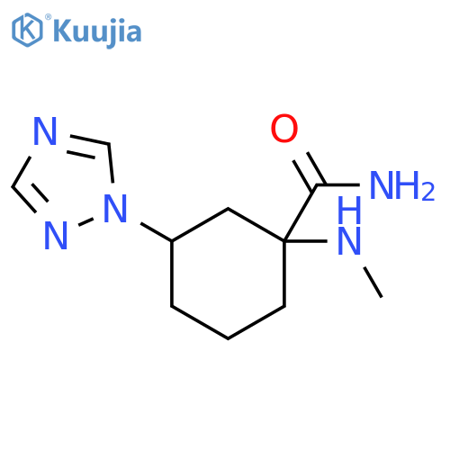 1-(methylamino)-3-(1H-1,2,4-triazol-1-yl)cyclohexane-1-carboxamide structure