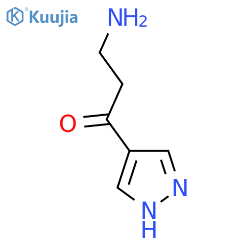 3-amino-1-(1H-pyrazol-4-yl)propan-1-one structure