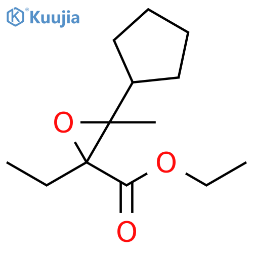 2-Oxiranecarboxylic acid, 3-cyclopentyl-2-ethyl-3-methyl-, ethyl ester structure