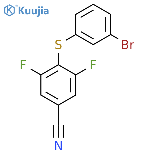 4-(3-bromophenyl)sulfanyl-3,5-difluorobenzonitrile structure