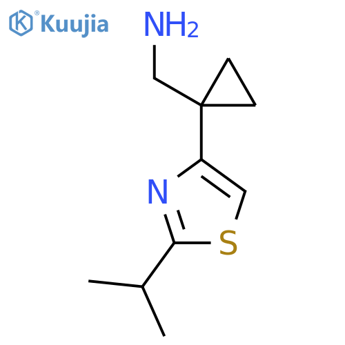 {1-2-(propan-2-yl)-1,3-thiazol-4-ylcyclopropyl}methanamine structure