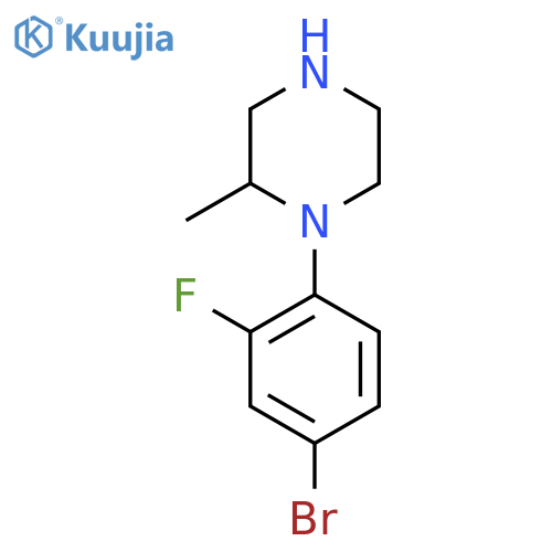 1-(4-Bromo-2-fluorophenyl)-2-methylpiperazine structure