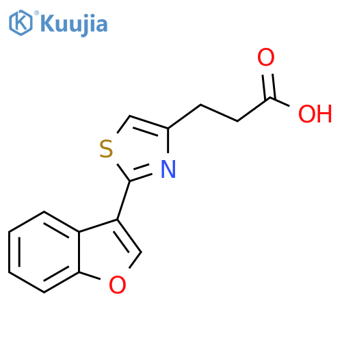 3-2-(1-benzofuran-3-yl)-1,3-thiazol-4-ylpropanoic acid structure