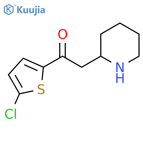 1-(5-Chlorothiophen-2-yl)-2-(piperidin-2-yl)ethan-1-one structure