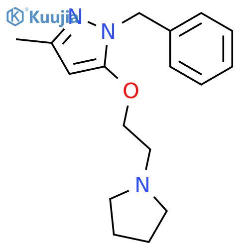1H-Pyrazole,3-methyl-1-(phenylmethyl)-5-[2-(1-pyrrolidinyl)ethoxy]- structure