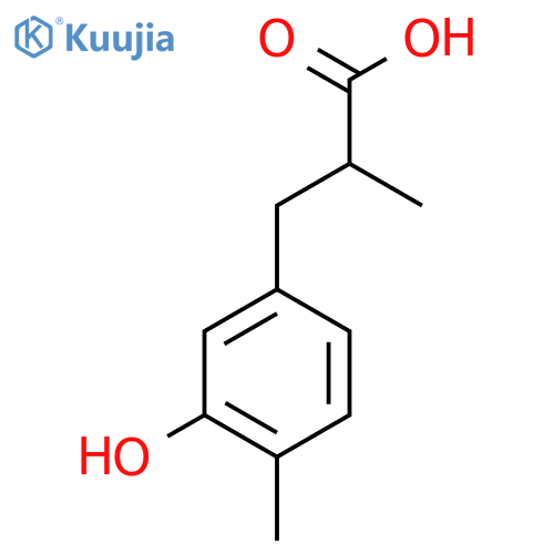3-(3-hydroxy-4-methylphenyl)-2-methylpropanoic acid structure