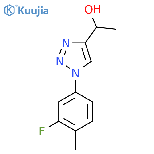 1-1-(3-fluoro-4-methylphenyl)-1H-1,2,3-triazol-4-ylethan-1-ol structure