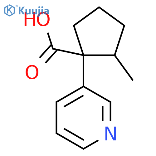 2-Methyl-1-(pyridin-3-yl)cyclopentane-1-carboxylic acid structure