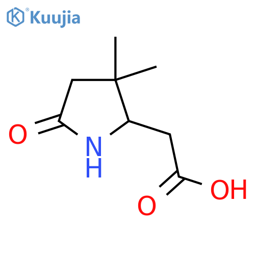 2-(3,3-Dimethyl-5-oxopyrrolidin-2-yl)acetic acid structure