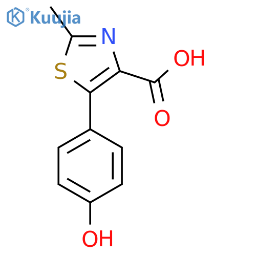 5-(4-Hydroxyphenyl)-2-methyl-1,3-thiazole-4-carboxylic acid structure