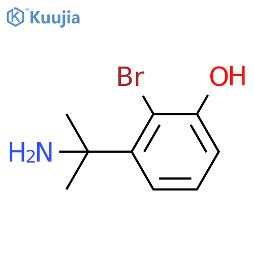 3-(2-aminopropan-2-yl)-2-bromophenol structure