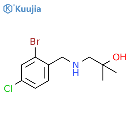 1-{(2-bromo-4-chlorophenyl)methylamino}-2-methylpropan-2-ol structure