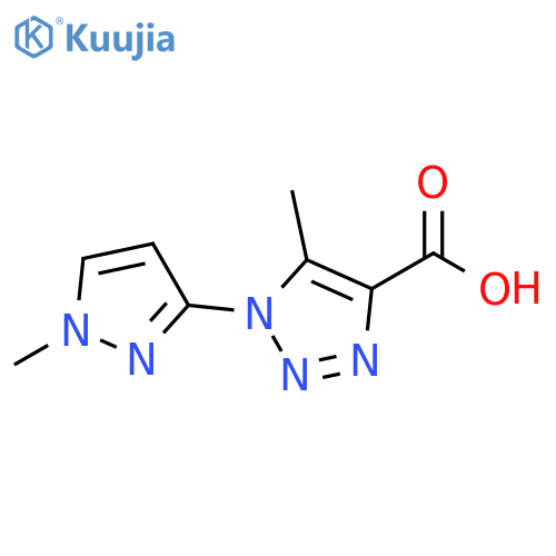 5-methyl-1-(1-methyl-1H-pyrazol-3-yl)-1H-1,2,3-triazole-4-carboxylic acid structure