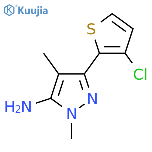 3-(3-chlorothiophen-2-yl)-1,4-dimethyl-1H-pyrazol-5-amine structure
