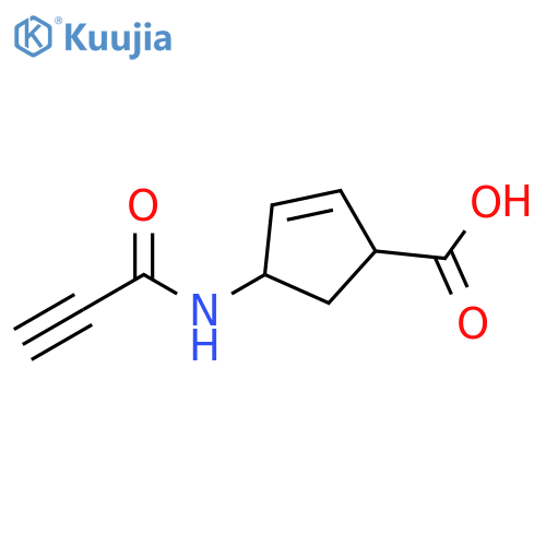 4-(prop-2-ynamido)cyclopent-2-ene-1-carboxylic acid, Mixture of diastereomers structure