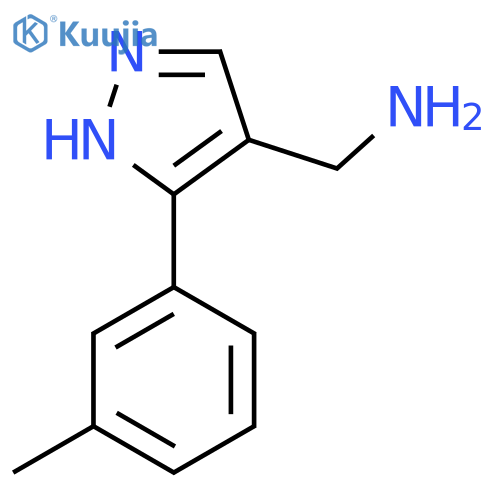 [5-(3-methylphenyl)-1H-pyrazol-4-yl]methanamine structure