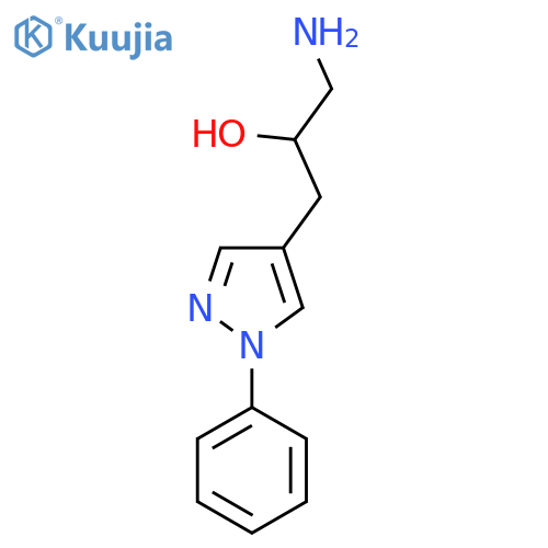 1-amino-3-(1-phenyl-1H-pyrazol-4-yl)propan-2-ol structure