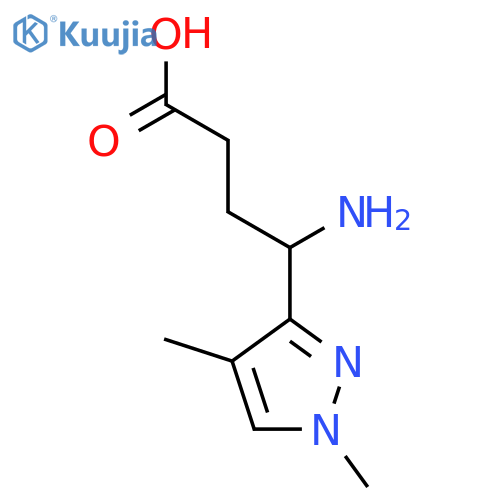 4-amino-4-(1,4-dimethyl-1H-pyrazol-3-yl)butanoic acid structure
