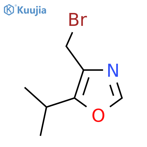 4-(bromomethyl)-5-(propan-2-yl)-1,3-oxazole structure