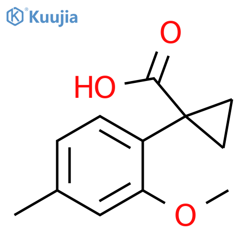 1-(2-methoxy-4-methylphenyl)cyclopropane-1-carboxylic acid structure