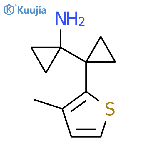 1-1-(3-methylthiophen-2-yl)cyclopropylcyclopropan-1-amine structure