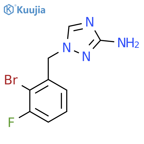 1-[(2-bromo-3-fluorophenyl)methyl]-1H-1,2,4-triazol-3-amine structure
