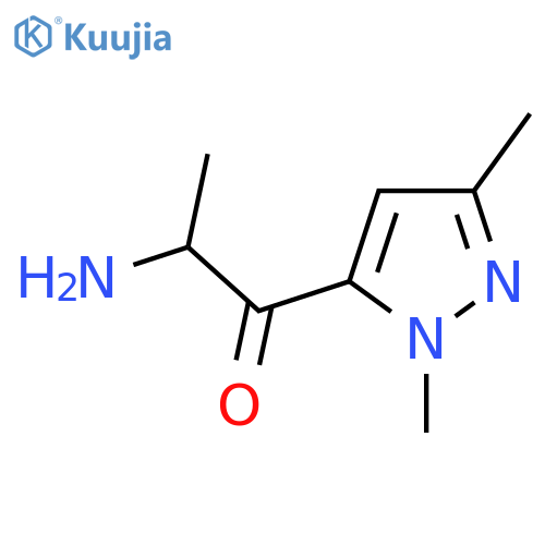 2-amino-1-(1,3-dimethyl-1H-pyrazol-5-yl)propan-1-one structure