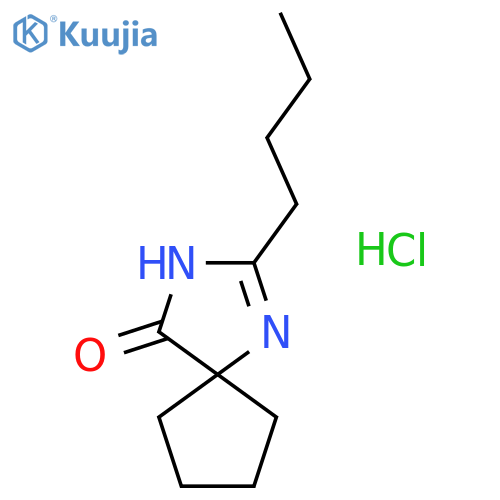 2-butyl-1,3-diazaspiro[4.4]non-2-en-4-one;hydrochloride structure