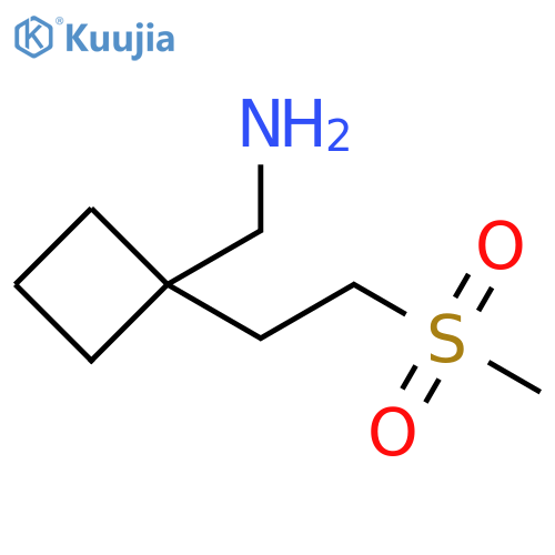 1-(2-methanesulfonylethyl)cyclobutylmethanamine structure