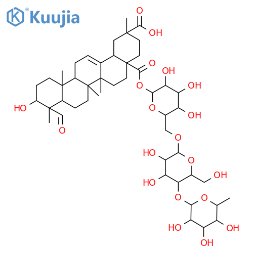 Olean-12-ene-28,29-dioicacid, 3-hydroxy-23-oxo-, 28-(O-6-deoxy-a-L-mannopyranosyl-(1®4)-O-b-D-glucopyranosyl-(1®6)-b-D-glucopyranosyl) ester, (3a,4a,20a)- (9CI) structure