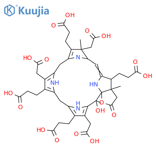 2H-5,21a:12,15-Diimino-7,10:20,17-dinitrilocycloeicosa[b]furan-4,9,14,18-tetrapropanoic acid, 8,13,19-tris(carboxymethyl)-3,3a,4,8,9,16,21,23-octahydro-21-hydroxy-3a,8,21-trimethyl-2-oxo-, (3aS,4S,8S,9S,21R,21aR)- structure