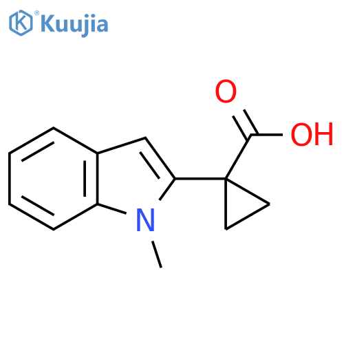 1-(1-methyl-1H-indol-2-yl)cyclopropane-1-carboxylic acid structure