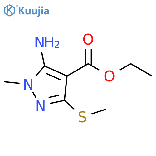 Ethyl 5-amino-1-methyl-3-(methylthio)-1H-pyrazole-4-carboxylate structure