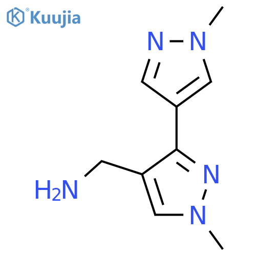 [1-Methyl-3-(1-methylpyrazol-4-yl)pyrazol-4-yl]methanamine structure