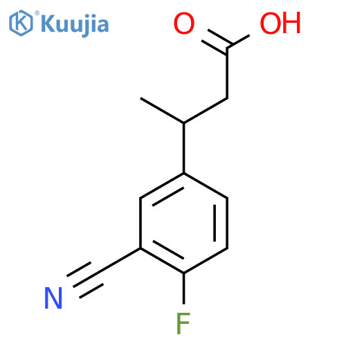 3-(3-cyano-4-fluorophenyl)butanoic acid structure