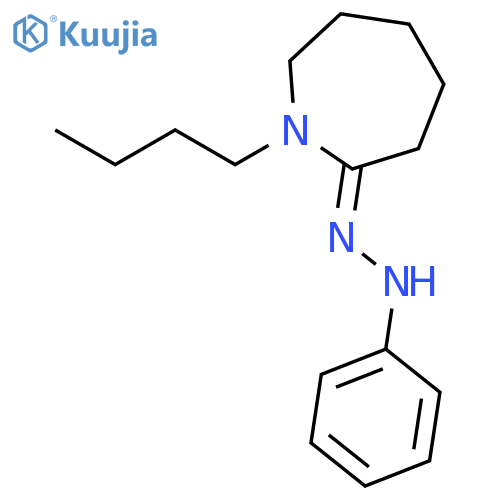 2H-Azepin-2-one, 1-butylhexahydro-, phenylhydrazone structure