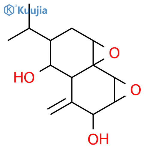 2H-Naphtho[1,2-b:8,8a-b']bisoxirene-3,5-diol, octahydro-4-methylene-2-(1-methylethyl)-, (2R,3S,3aR,5R,5aS,6aS,6bS,7aR)-rel-(+)- (9CI) structure
