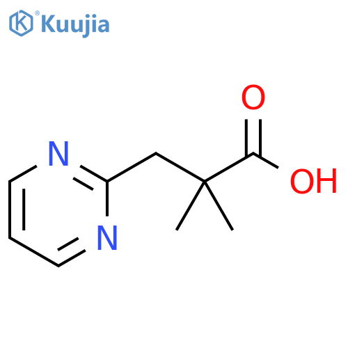 2,2-dimethyl-3-(pyrimidin-2-yl)propanoic acid structure