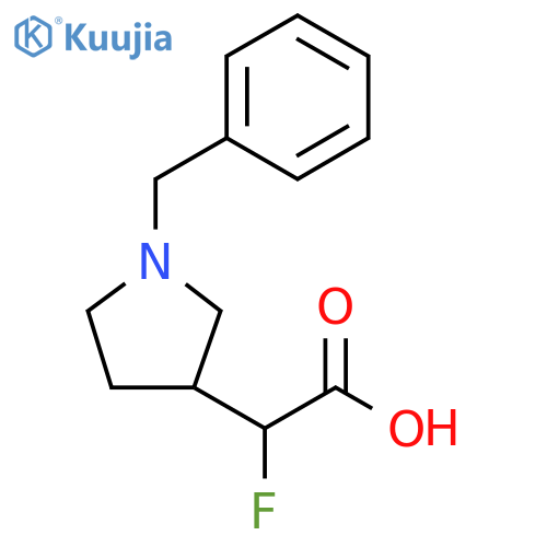 3-Pyrrolidineacetic acid, α-fluoro-1-(phenylmethyl)- structure