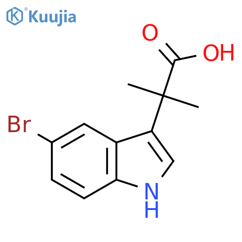 2-(5-Bromo-1H-indol-3-yl)-2-methyl-propionic acid structure