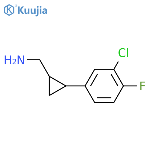 2-(3-chloro-4-fluorophenyl)cyclopropylmethanamine structure