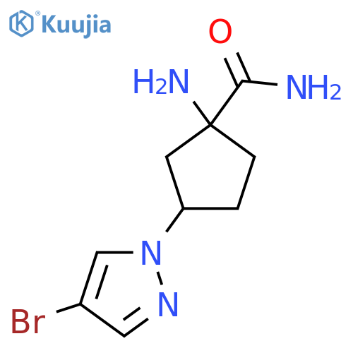 1-Amino-3-(4-bromo-1h-pyrazol-1-yl)cyclopentane-1-carboxamide structure