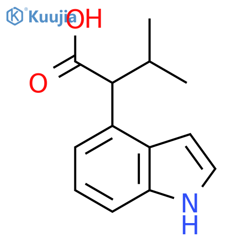 2-(1H-indol-4-yl)-3-methylbutanoic acid structure