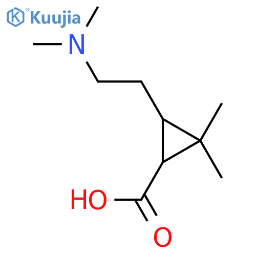 3-2-(dimethylamino)ethyl-2,2-dimethylcyclopropane-1-carboxylic acid structure