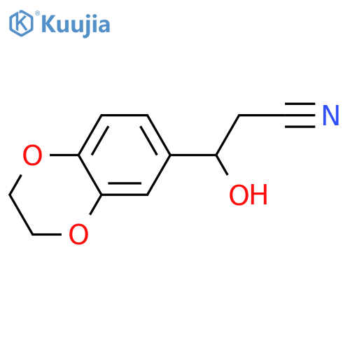 3-(2,3-dihydro-1,4-benzodioxin-6-yl)-3-hydroxypropanenitrile structure