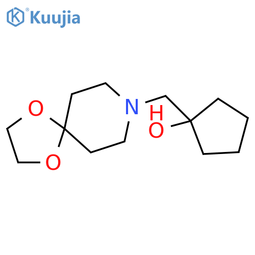 1-({1,4-dioxa-8-azaspiro[4.5]decan-8-yl}methyl)cyclopentan-1-ol structure